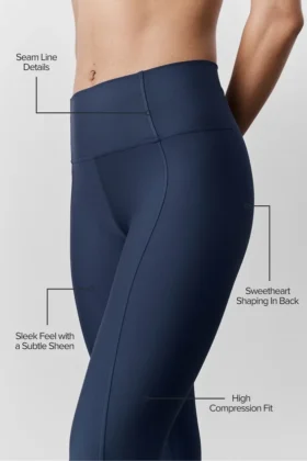 High-Waist Airlift 7/8 Fine Line Leggings – marinblå
