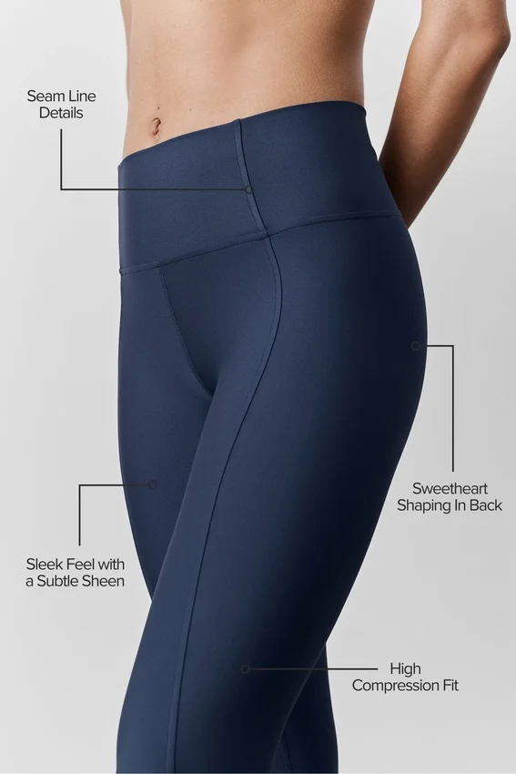 High-Waist Airlift 7/8 Fine Line Leggings – marinblå