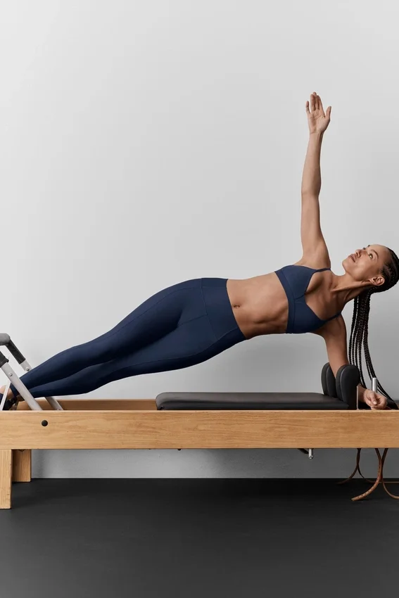 High-Waist Airlift 7/8 Fine Line Leggings – marinblå