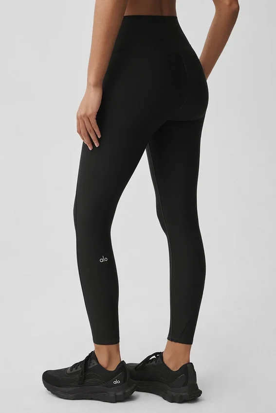 High-Waist Airlift 7/8 Fine Line Leggings – svart