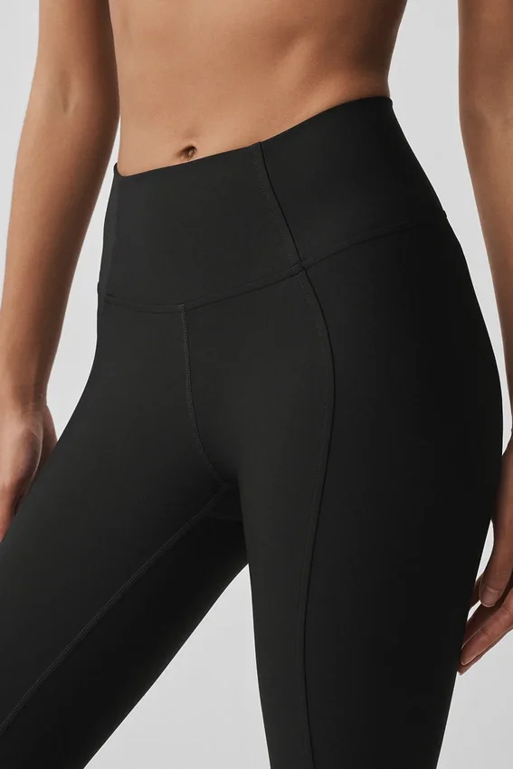 High-Waist Airlift 7/8 Fine Line Leggings – svart