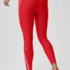 High-Waist Airlift 7/8-leggings – Ljusröd/vit