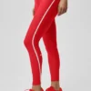 High-Waist Airlift 7/8-leggings – Ljusröd/vit
