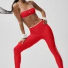 High-Waist Airlift 7/8-leggings – Ljusröd/vit