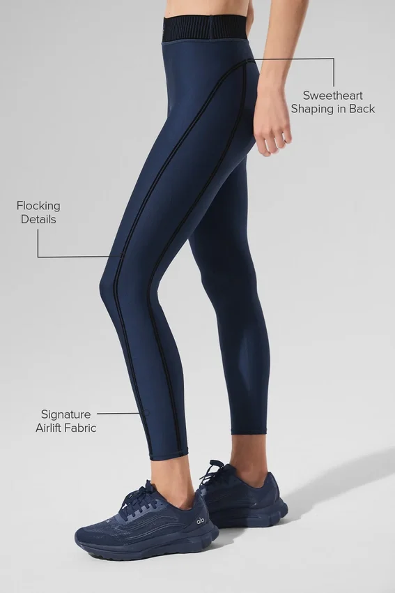 High-Waist Airlift 7/8-Leggings – Navy