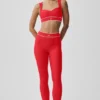 High-Waist Airlift Alignment Legging – Bright Red/White
