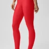 High-Waist Airlift Alignment Legging – Bright Red/White