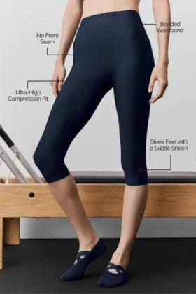 High-Waist Airlift Capri-byxor – marinblå