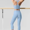High-Waist Airlift Capri – Seashell Blue