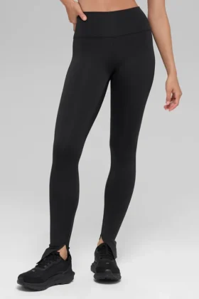 High-Waist Airlift Elongated Leggings – svarta