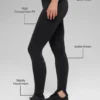 High-Waist Airlift Elongated Leggings – svarta