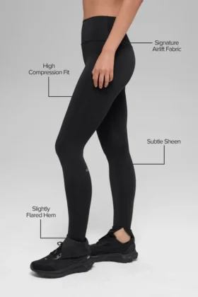 High-Waist Airlift Elongated Leggings – svarta
