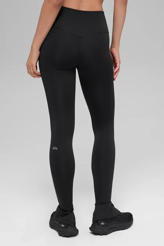 High-Waist Airlift Elongated Leggings – svarta