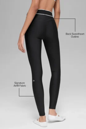 High-Waist Airlift Legging – Svart/Vit