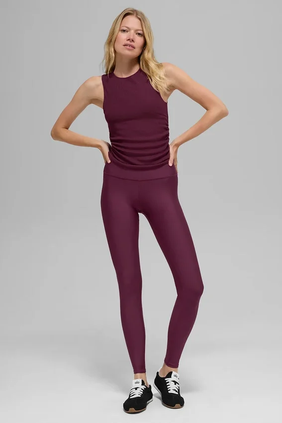High-Waist Airlift Legging – vinröd