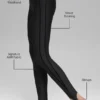 High-Waist Airlift Love Language-leggings med hällor – svart