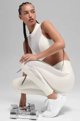 High-Waist Airlift Mesh Infatuation Leggings – Ivory