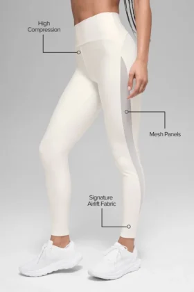 High-Waist Airlift Mesh Infatuation Leggings – Ivory
