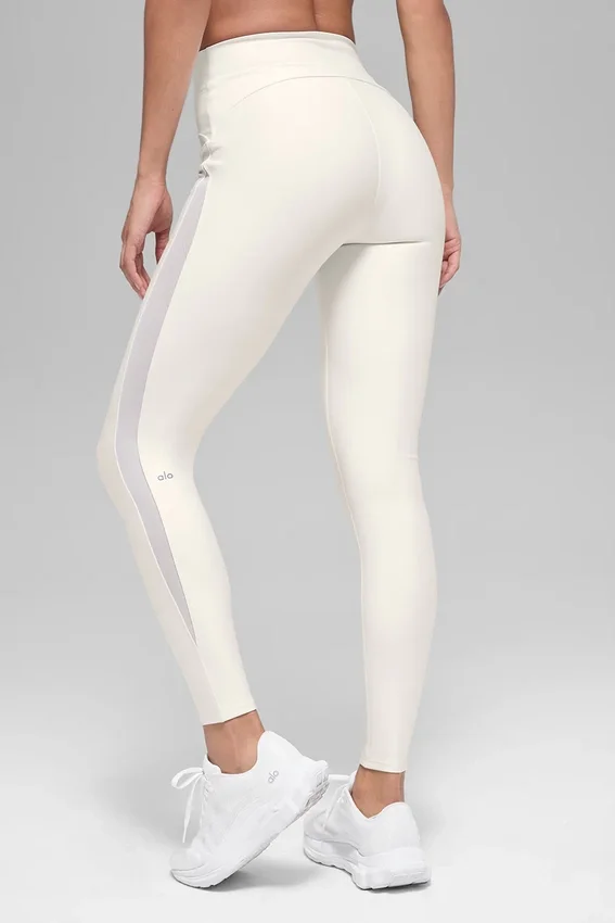 High-Waist Airlift Mesh Infatuation Leggings – Ivory