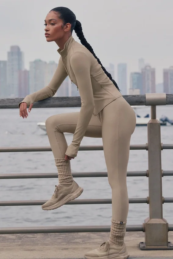 High-Waist Airlift smala leggings – Gravel