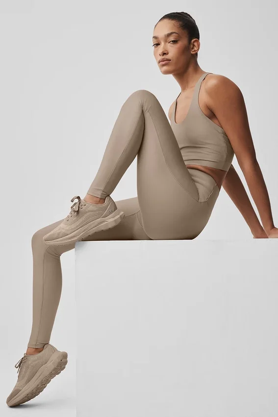 High-Waist Airlift smala leggings – Gravel