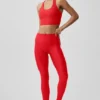 High-Waist Airlift, smala leggings – klarröd
