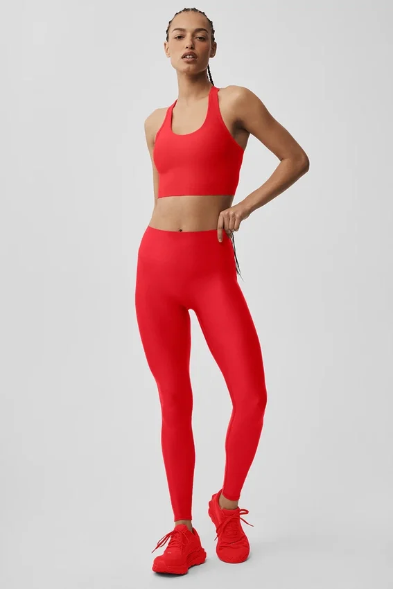 High-Waist Airlift, smala leggings – klarröd