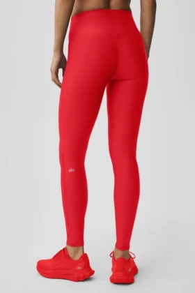High-Waist Airlift, smala leggings – klarröd