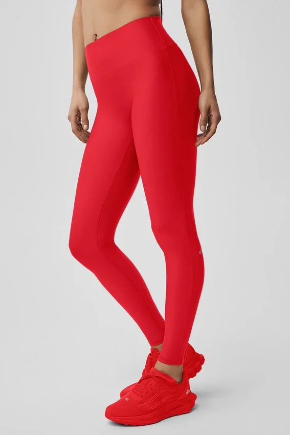 High-Waist Airlift, smala leggings – klarröd