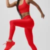 High-Waist Airlift, smala leggings – klarröd