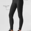 High-Waist Airlift, smala leggings – svarta