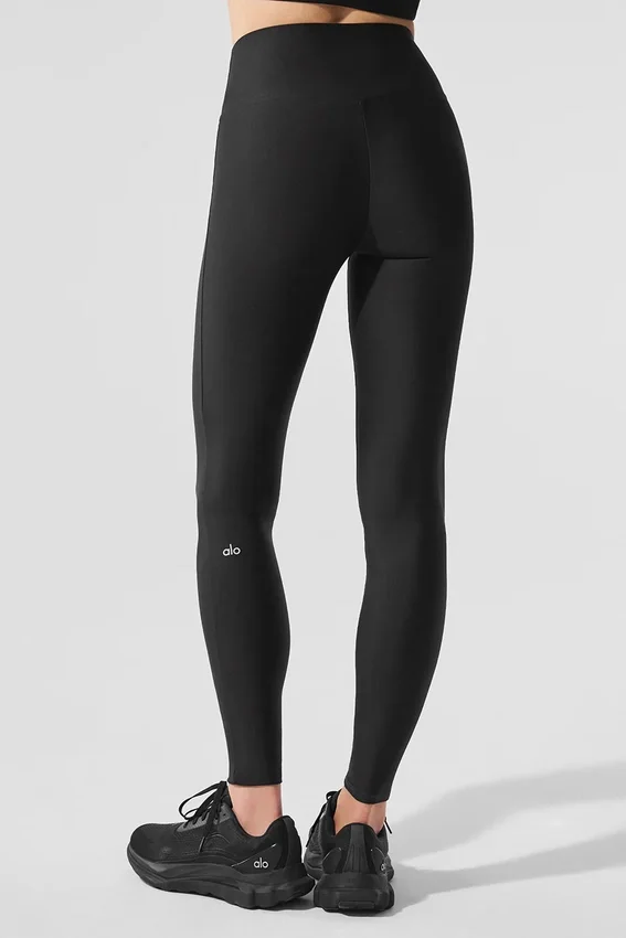 High-Waist Airlift, smala leggings – svarta