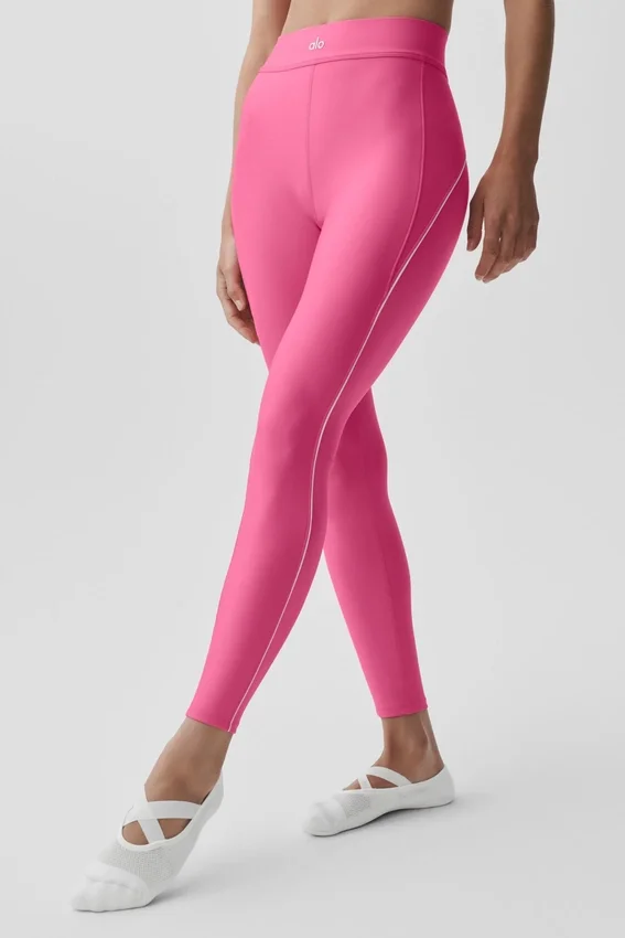 High-Waist Airlift Speedwork Leggings med 7/8-längd – Paradise Pink