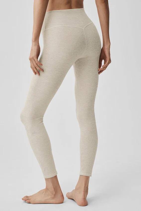 High-Waist Alosoft 7/8 Highlight Leggings – Oatmeal Heather