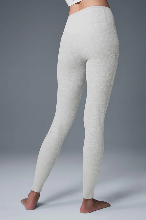 High-Waist Alosoft Lounge Legging – Athletic Heather Grey