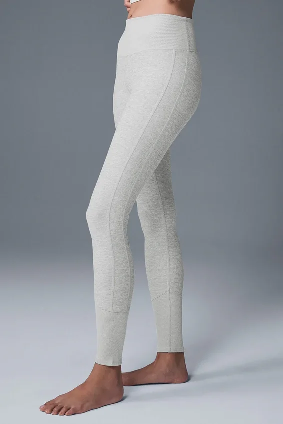 High-Waist Alosoft Lounge Legging – Athletic Heather Grey