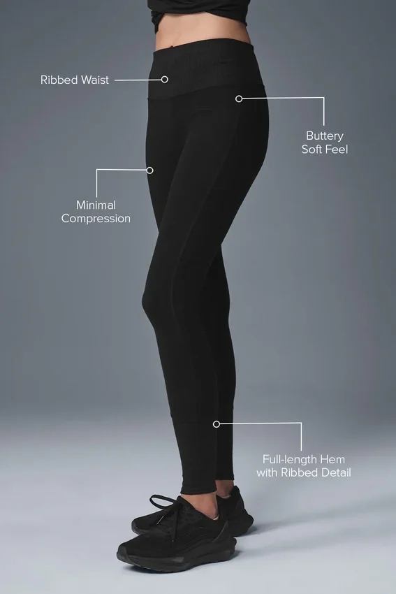 High-Waist Alosoft Lounge Legging – svarta