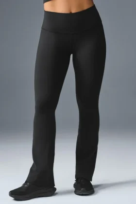High-Waist bootcut-leggings – svart