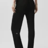 High-Waist-byxor med raka ben – svarta