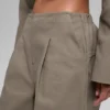 High-Waist byxor med vid ben – Light Cocoa