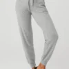 High-Waist Cashmere Jet Set-byxor – Dove Grey Heather