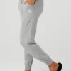 High-Waist Cashmere Jet Set-byxor – Dove Grey Heather