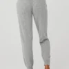 High-Waist Cashmere Jet Set-byxor – Dove Grey Heather