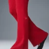 High-Waist flarebyxor i denimstickat – Bold Red/Dark Bold Red