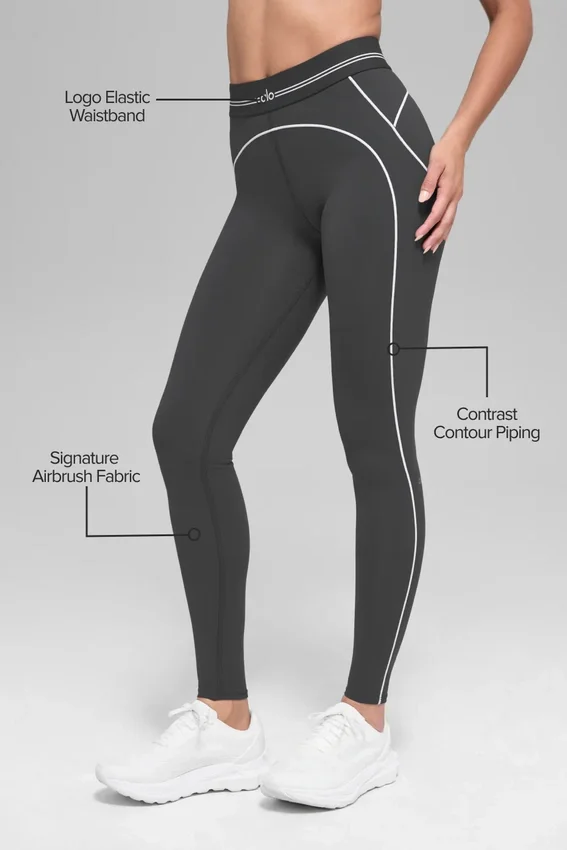 High-Waist Heart Throb Legging – Antracit/Vit