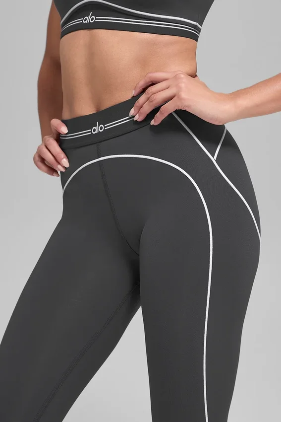 High-Waist Heart Throb Legging – Antracit/Vit