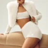 High-Waist Kashmirshorts – Embrace – Ivory