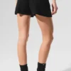 High-Waist Kashmirshorts i fluffig våffelstruktur – svart