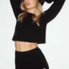 High-Waist Kashmirshorts – svart
