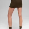 High-Waist kjol i denimstickat – Espresso/svart